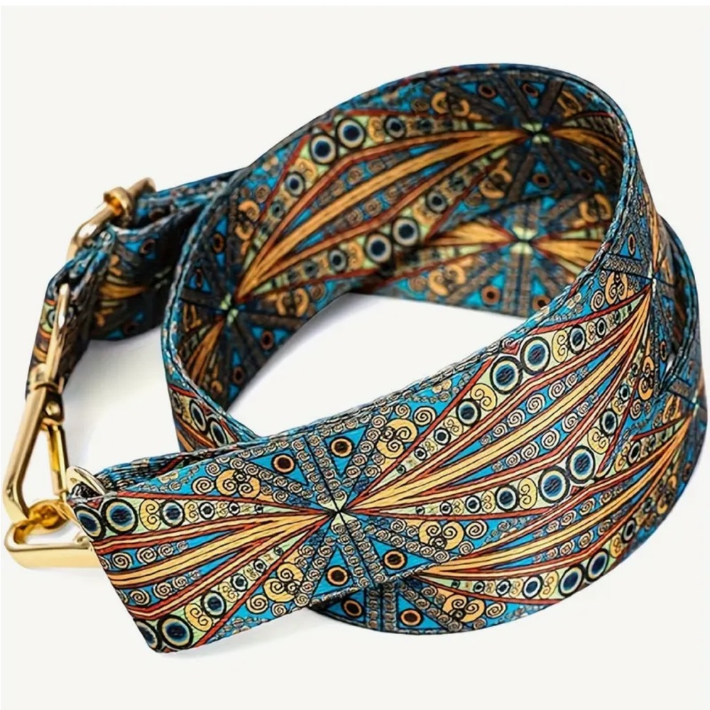 Ethnic Multicolor Patterned Adjustable Boho Shoulder Purse Strap / Guitar Strap